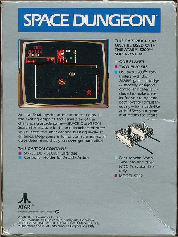 Space Dungeon (1983) (Atari) Box Scan - Back